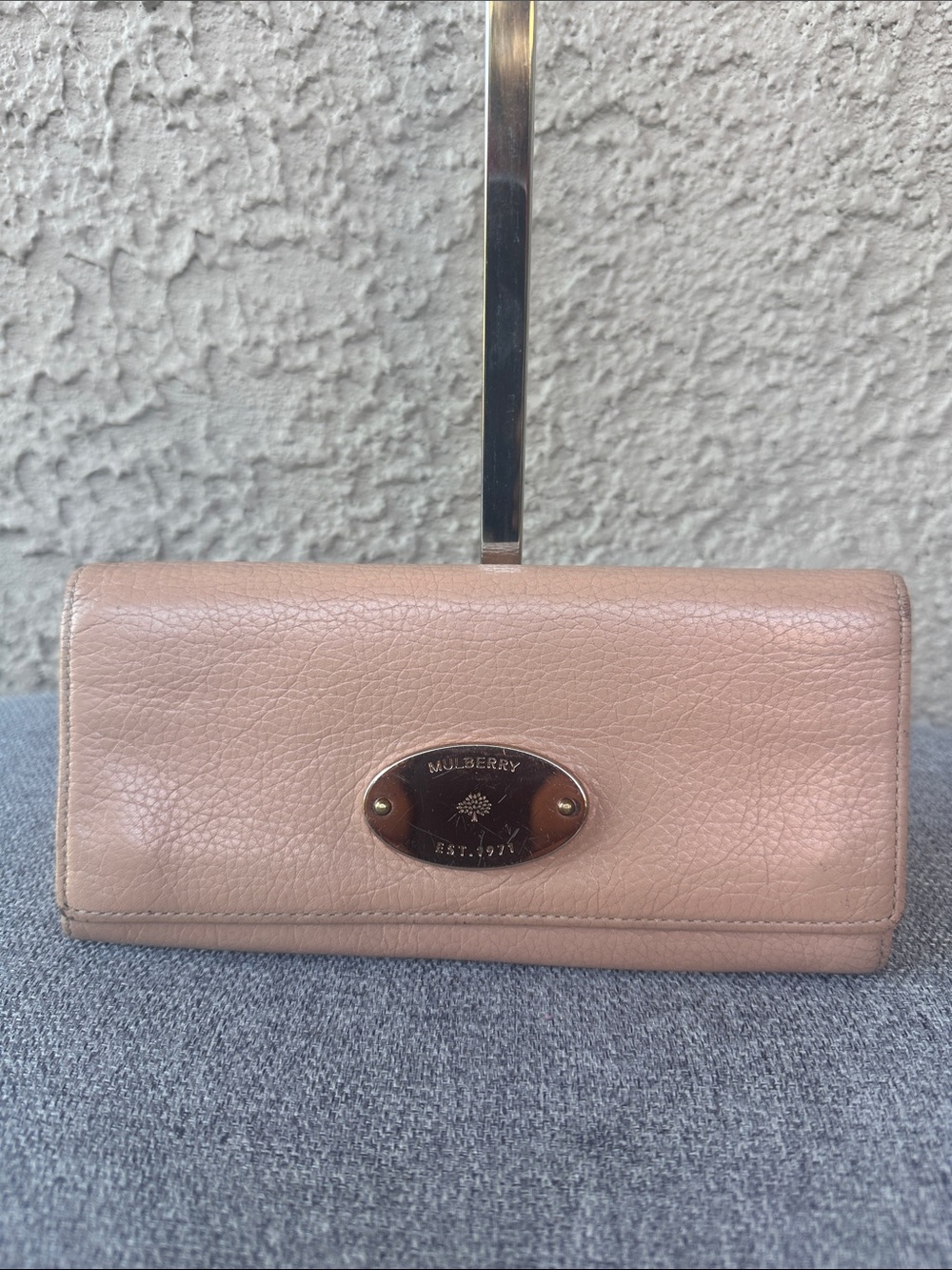 MULBERRY  Leather Fold Wallet with Gold Plaque